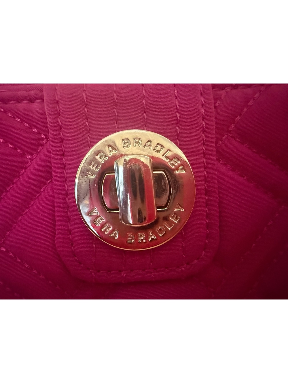 Vera Bradley Quilted Zip Around Wallet in Magenta - Picture 2 of 5